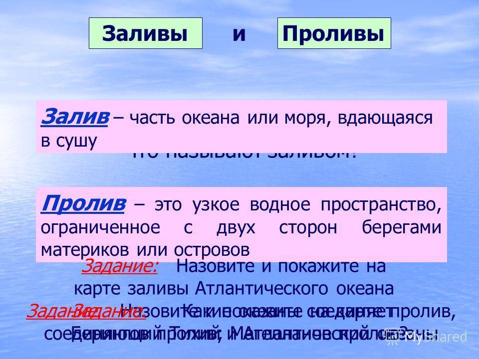 Море, залив, пролив — понятия, изучаемые в 6 классе - luchshiotvet.ru
