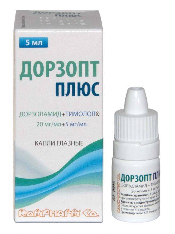 Дорзопт плюс глазные капли для лечения глаукомы - инструкция по применению, аналоги