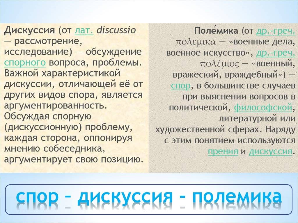 Чем отличается полемика от дискуссии и диспута