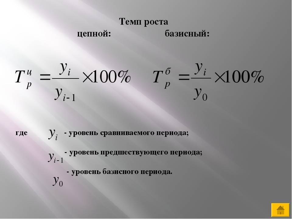 Как посчитать темп снижения в процентах пример. моментным рядом динамики является …