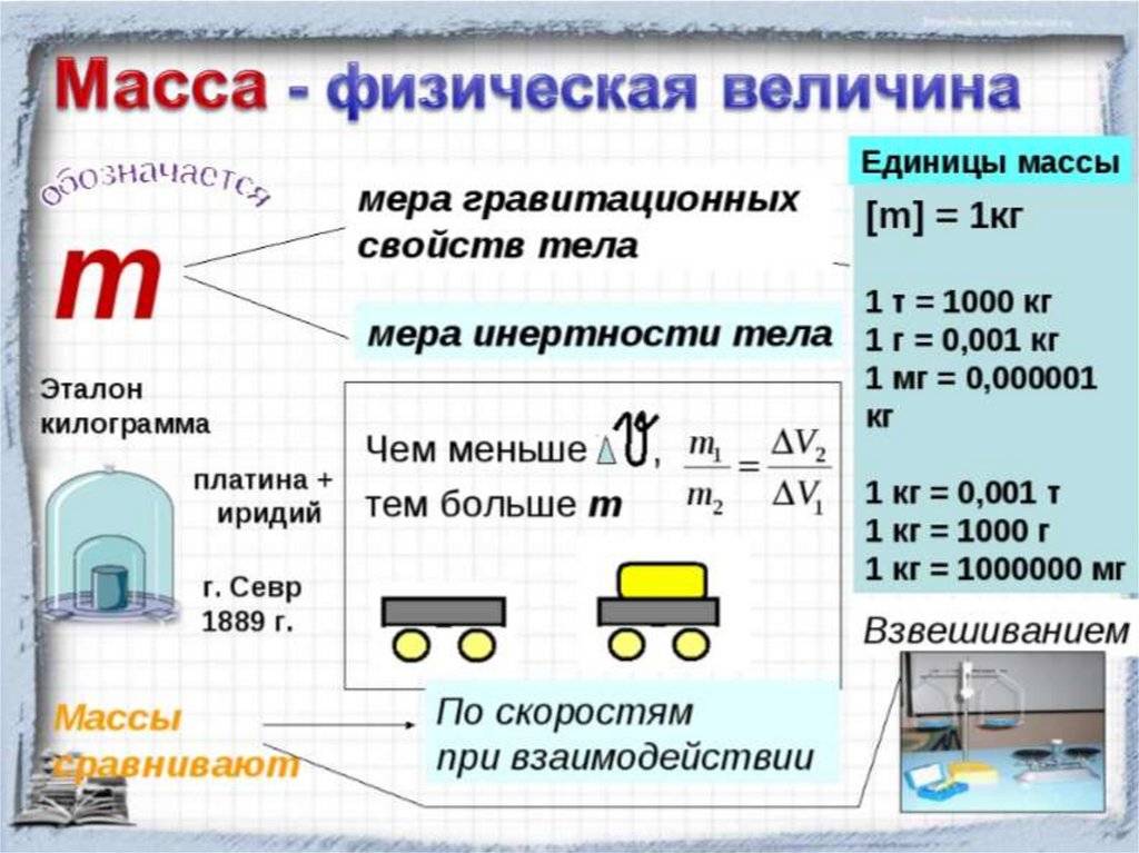 В чем разница между "массой" и "весом"?