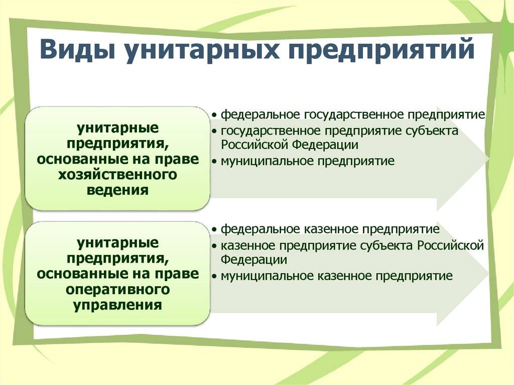 Унитарное предприятие - виды, признаки, участники, особенности