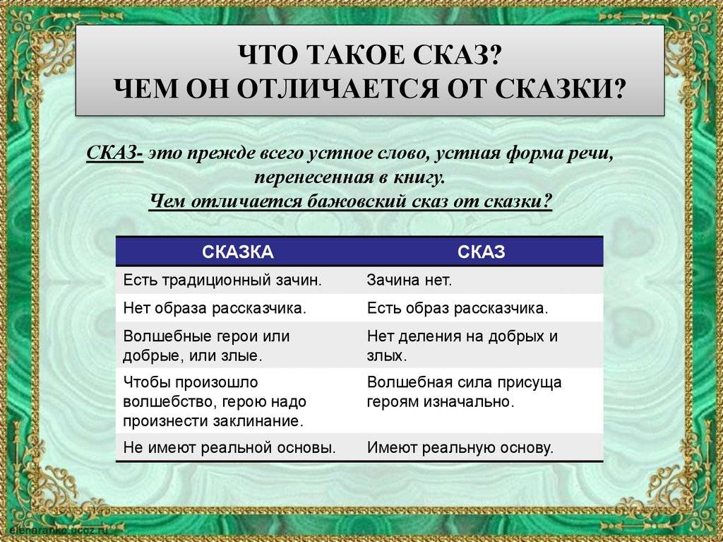 Чем отличается сказка от рассказа