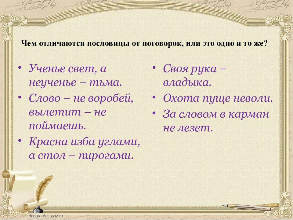 Чем отличается пословица от поговорки