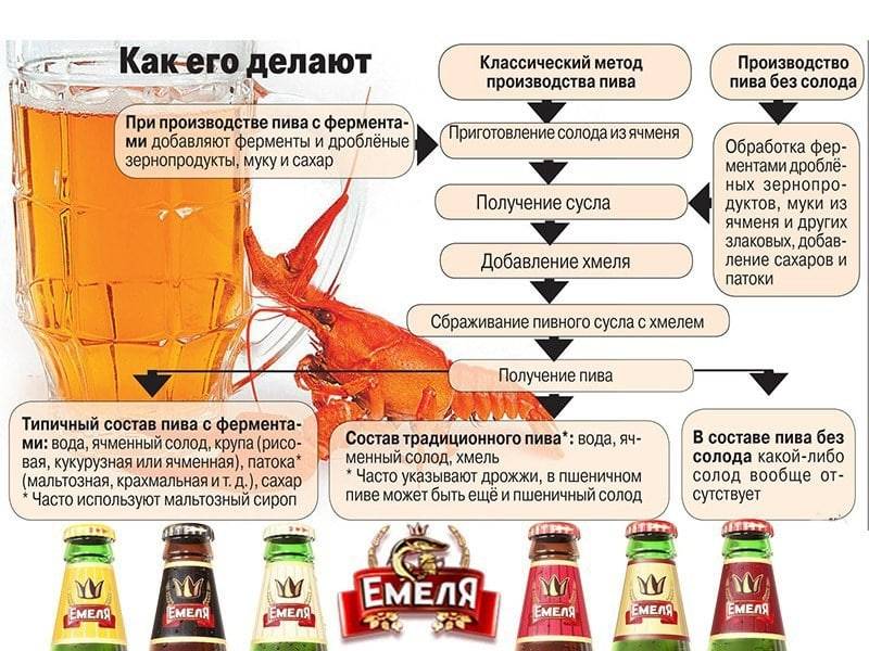 Отличие пива от пивного напитка