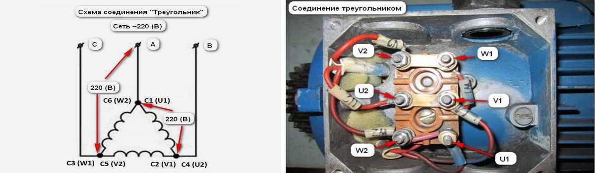 Соединение обмоток электродвигателя «треугольником» и «звездой» - electriktop.ru