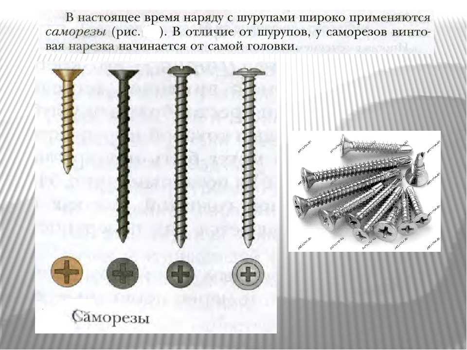 Отличие шурупа от самореза по дереву весьма существенно