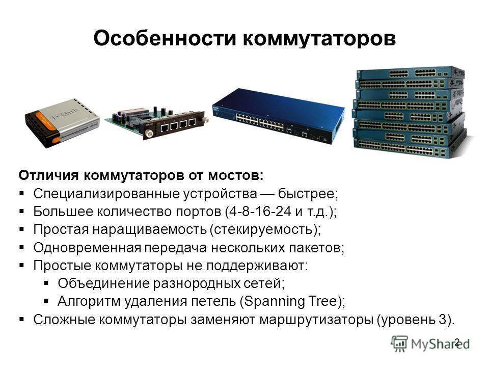 В чем разница между коммутатором, маршрутизатором и концентратором