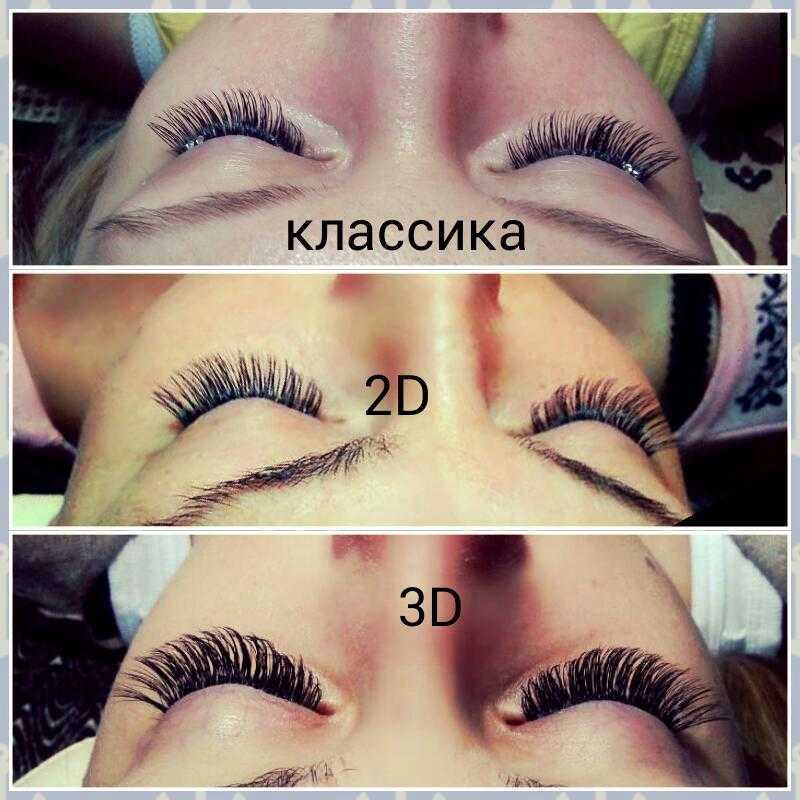 Наращивание ресниц 2d и 3d