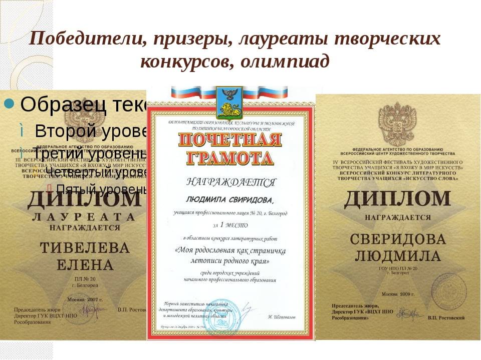 Что лучше победитель или дипломант. разница между лауреатом и победителем
