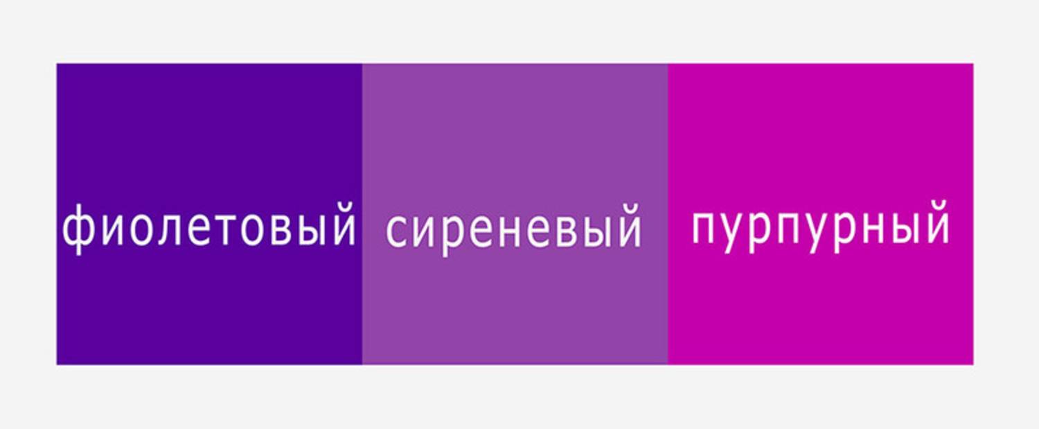Чем фиолетовый цвет отличается от сиреневого? | в чем разница