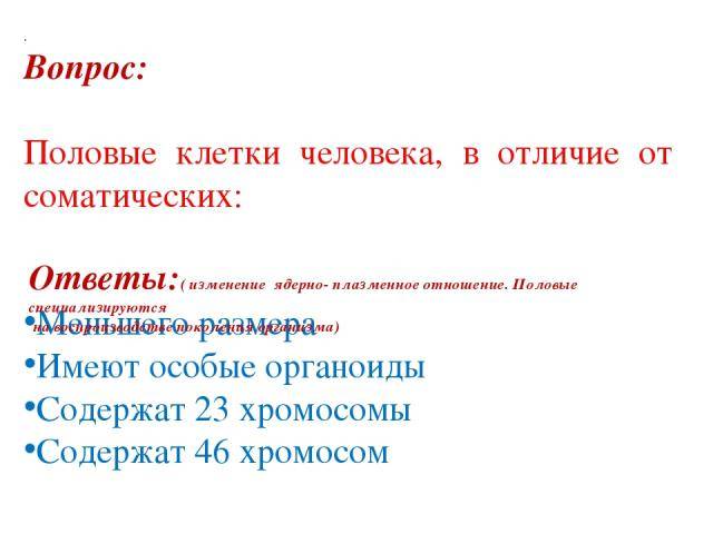 Строение половых клеток