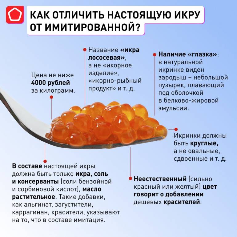 Как отличить настоящую красную икру от подделки